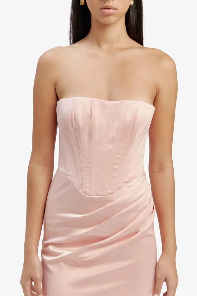 Bardot Party Dresses Women Everlasting Satin Midi Dress In Soft Pink Soft Pink Bardot Party Dresses Women Everlasting Satin Midi Dress In Soft Pink Soft Pink