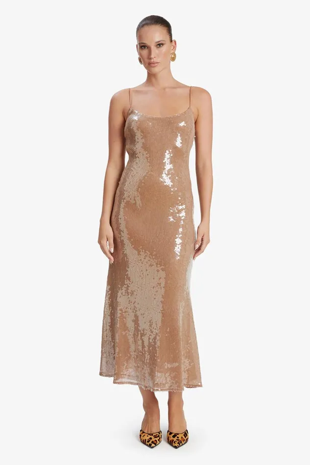 Bardot Party Dresses Women Ramira Sequin Maxi Dress In Nude Nude Bardot Party Dresses Women Ramira Sequin Maxi Dress In Nude Nude