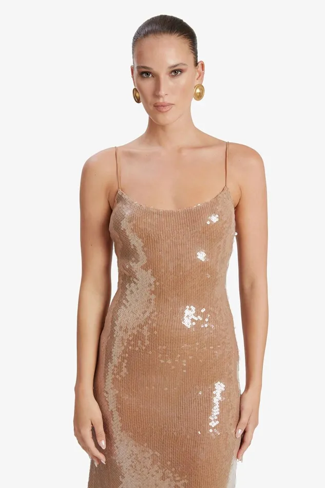 Bardot Party Dresses Women Ramira Sequin Maxi Dress In Nude Nude Bardot Party Dresses Women Ramira Sequin Maxi Dress In Nude Nude