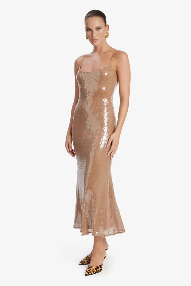 Bardot Party Dresses Women Ramira Sequin Maxi Dress In Nude Nude Bardot Party Dresses Women Ramira Sequin Maxi Dress In Nude Nude
