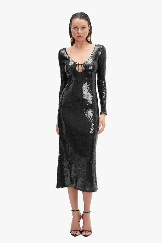 Bardot Party Dresses Women Verona Sequin Maxi Dress In Black Black Bardot Party Dresses Women Verona Sequin Maxi Dress In Black Black