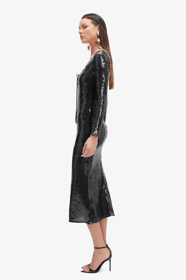 Bardot Party Dresses Women Verona Sequin Maxi Dress In Black Black Bardot Party Dresses Women Verona Sequin Maxi Dress In Black Black