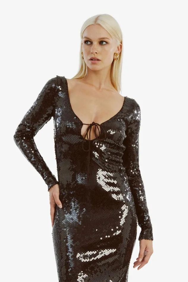 Bardot Party Dresses Women Verona Sequin Maxi Dress In Dark Chocolate Dark Chocolate Bardot Party Dresses Women Verona Sequin Maxi Dress In Dark Chocolate Dark Chocolate