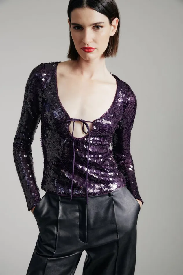 Bardot Party Dresses Women Verona Sequin Top In Purple Purple