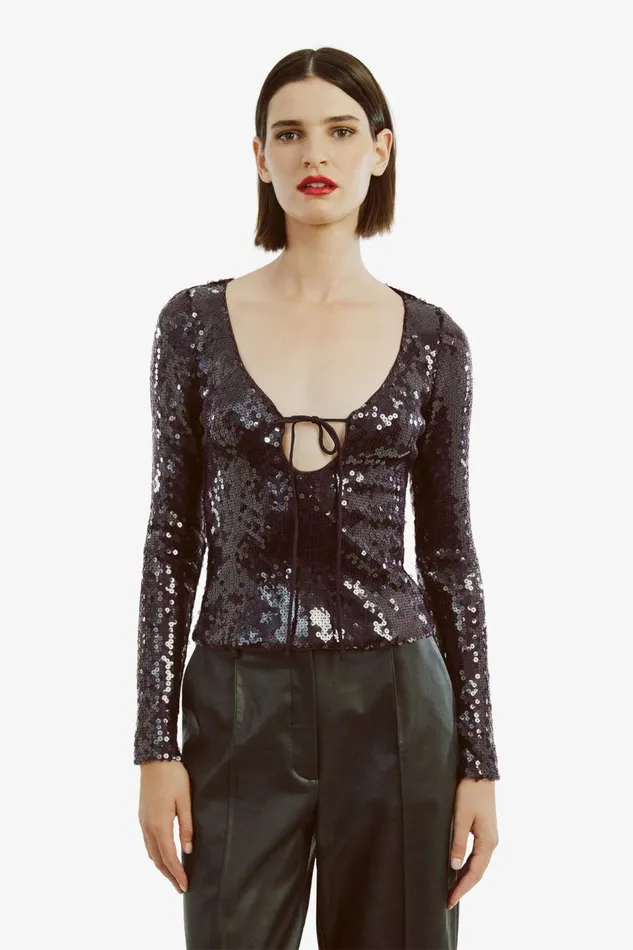 Bardot Party Dresses Women Verona Sequin Top In Purple Purple