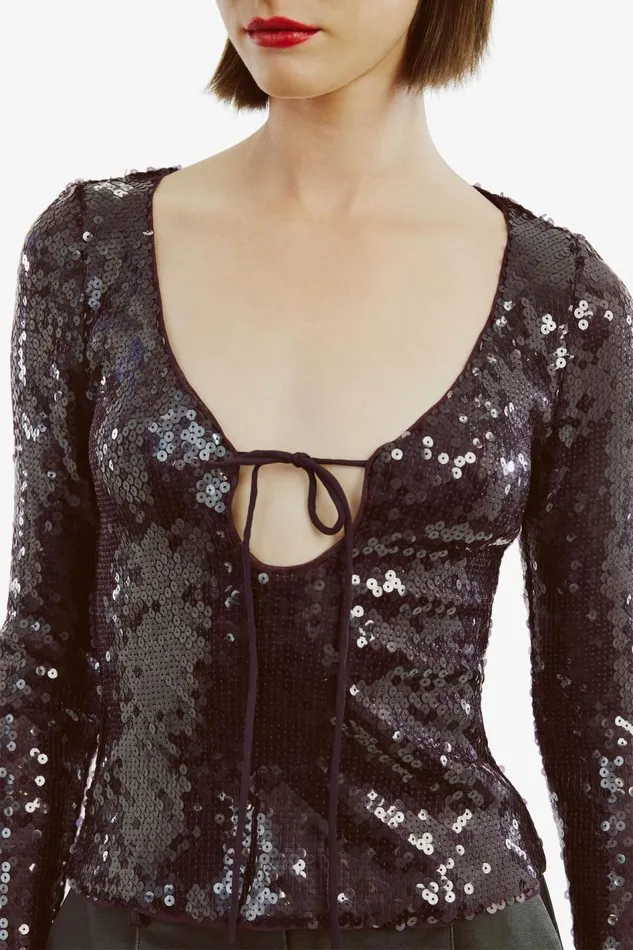 Bardot Party Dresses Women Verona Sequin Top In Purple Purple