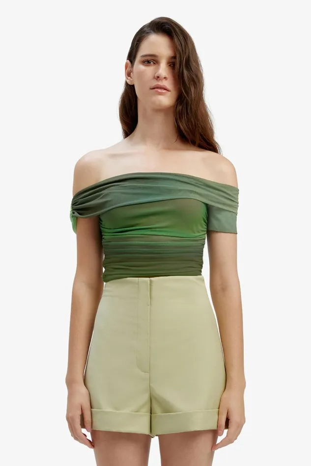 Bardot Party Tops Women Aurelia Mesh Top In Green Ombre Green Ombre Bardot Party Tops Women Aurelia Mesh Top In Green Ombre Green Ombre