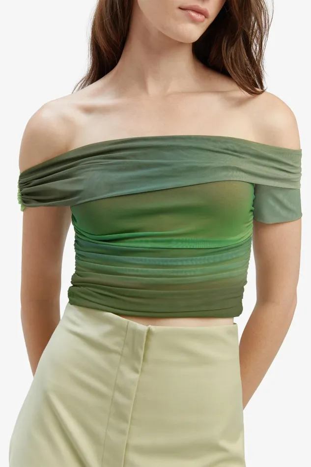 Bardot Party Tops Women Aurelia Mesh Top In Green Ombre Green Ombre Bardot Party Tops Women Aurelia Mesh Top In Green Ombre Green Ombre