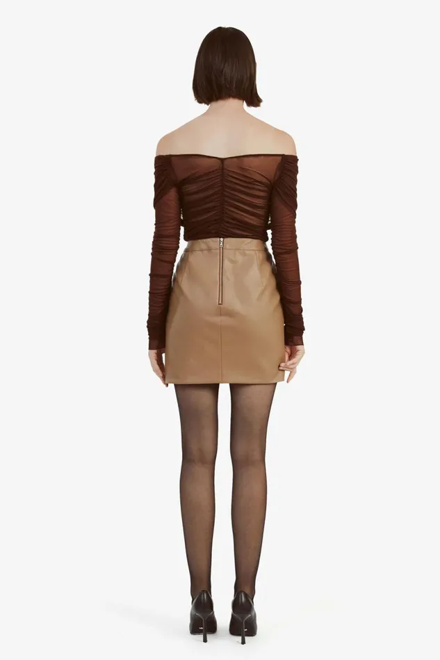 Bardot Party Tops Women Camelia Mesh Top In Chocolate Chocolate Bardot Party Tops Women Camelia Mesh Top In Chocolate Chocolate