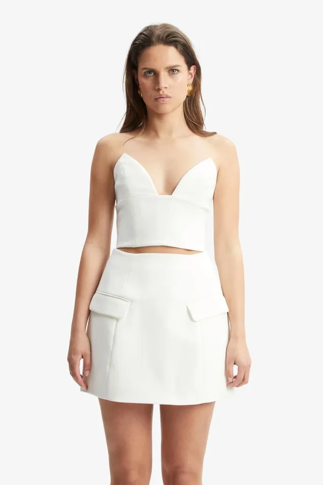 Bardot Party Tops Women Delphi Strapless Crop Top In Orchid White Orchid White Bardot Party Tops Women Delphi Strapless Crop Top In Orchid White Orchid White