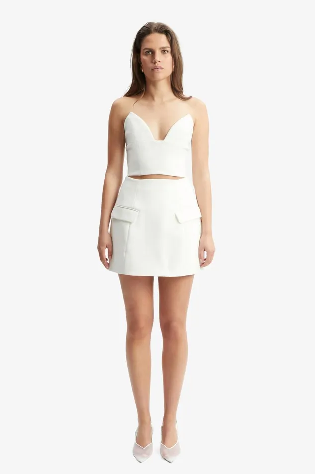 Bardot Party Tops Women Delphi Strapless Crop Top In Orchid White Orchid White Bardot Party Tops Women Delphi Strapless Crop Top In Orchid White Orchid White