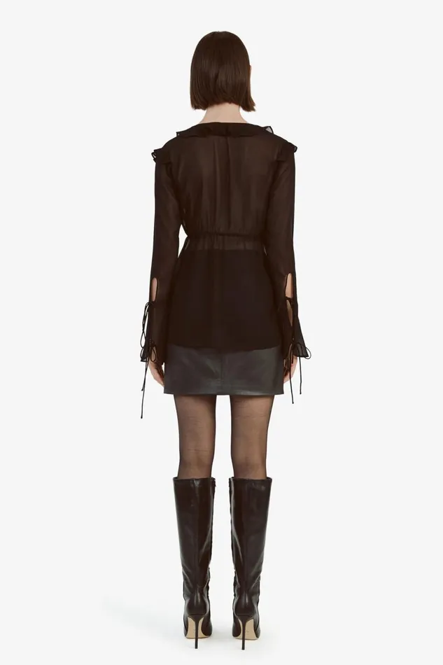 Bardot Party Tops Women Dhalia Frill Blouse In Black Black Bardot Party Tops Women Dhalia Frill Blouse In Black Black