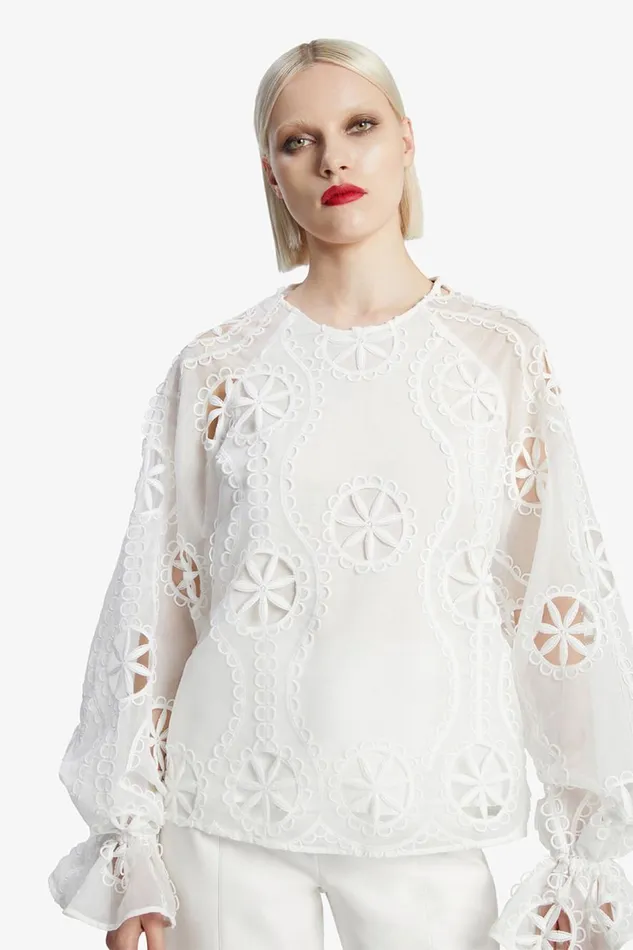 Bardot Party Tops Women Rosalee Lace Blouse In Orchid White Orchid White