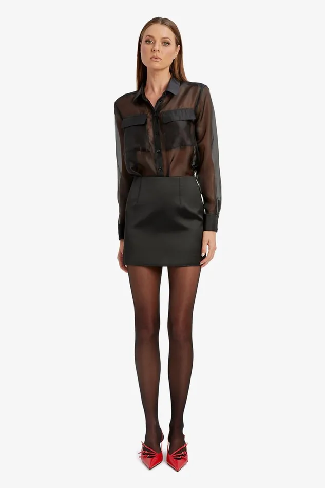 Bardot Shirts and Blouses Women Rebecca Organza Shirt In Black Black Bardot Shirts and Blouses Women Rebecca Organza Shirt In Black Black