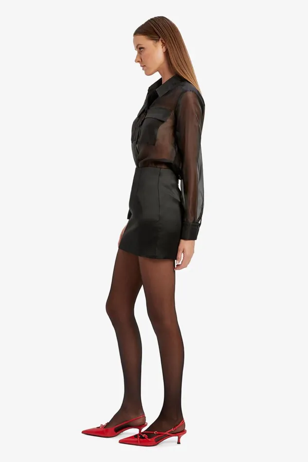 Bardot Shirts and Blouses Women Rebecca Organza Shirt In Black Black Bardot Shirts and Blouses Women Rebecca Organza Shirt In Black Black