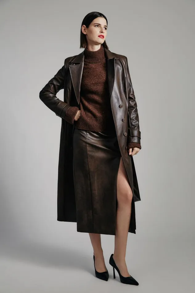 Bardot Skirts Women Dante Vegan Leather Midi Skirt In Dark Chocolate Dark Chocolate Bardot Skirts Women Dante Vegan Leather Midi Skirt In Dark Chocolate Dark Chocolate