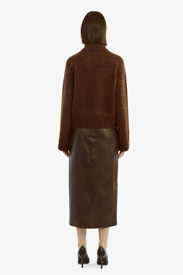 Bardot Skirts Women Dante Vegan Leather Midi Skirt In Dark Chocolate Dark Chocolate Bardot Skirts Women Dante Vegan Leather Midi Skirt In Dark Chocolate Dark Chocolate