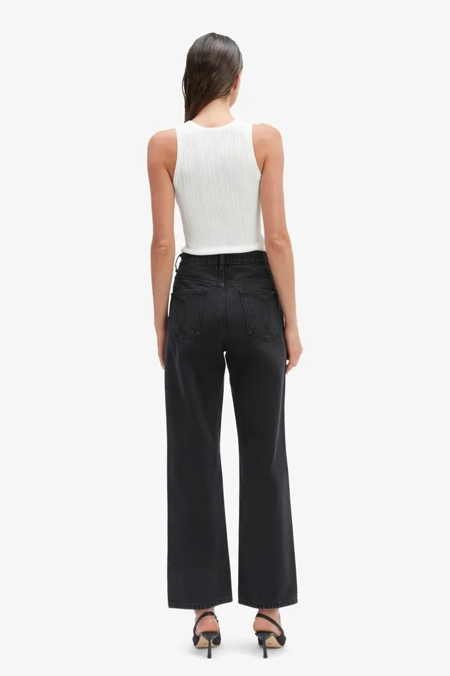 Bardot Wide Jean Women Cindy Wide Full Leg Jeans In Washed Black Washed Black
