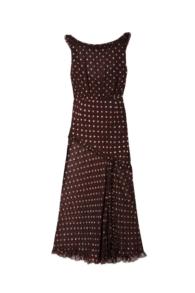 Barrette Chocolate Lurex Spot Women RIXO Dresses Barrette Chocolate Lurex Spot Women RIXO Dresses