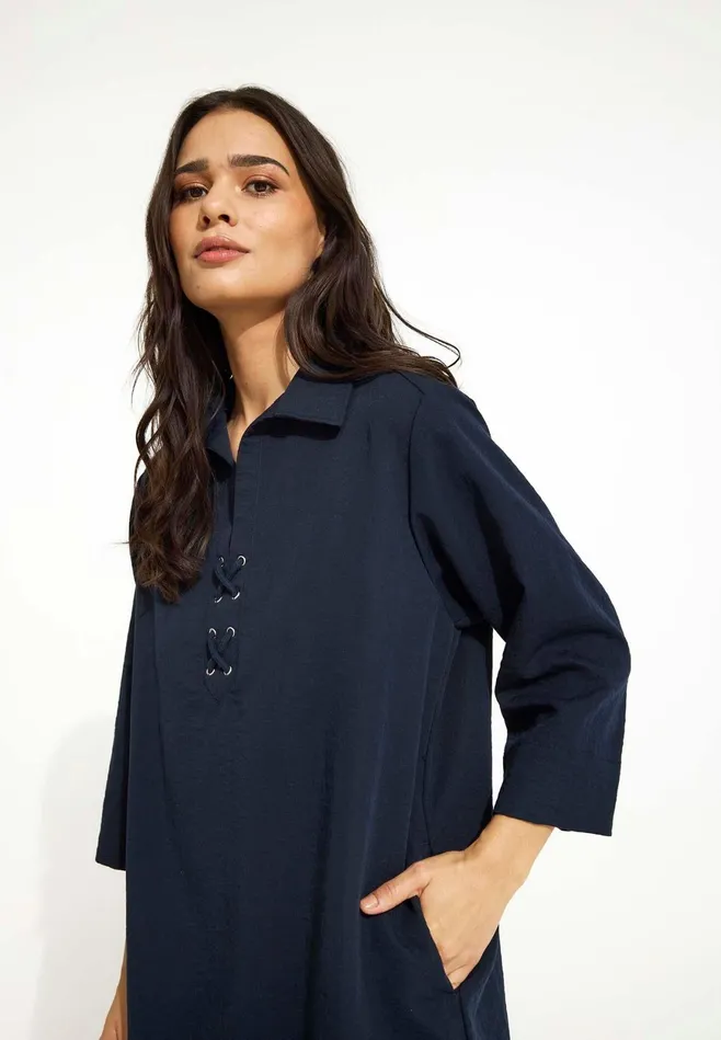 BEA DRESS 16558 591 Navy 591 Women IN FRONT DRESSES