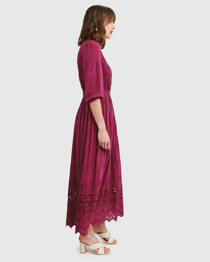 Belle and Bloom All Eyes On Me Midi Dress 8211 Burgundy Women Dresses