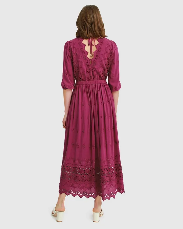 Belle and Bloom All Eyes On Me Midi Dress 8211 Burgundy Women Dresses