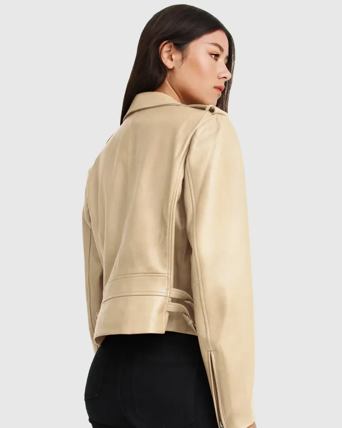 Belle and Bloom Coats and Jackets Women Just Friends Leather Jacket 8211 Sand
