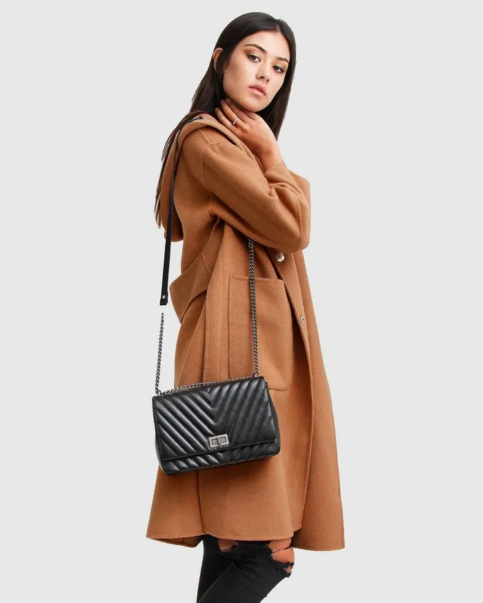 Belle and Bloom Coats and Jackets Women Walk This Way Wool Blend Oversized Coat 8211 Camel
