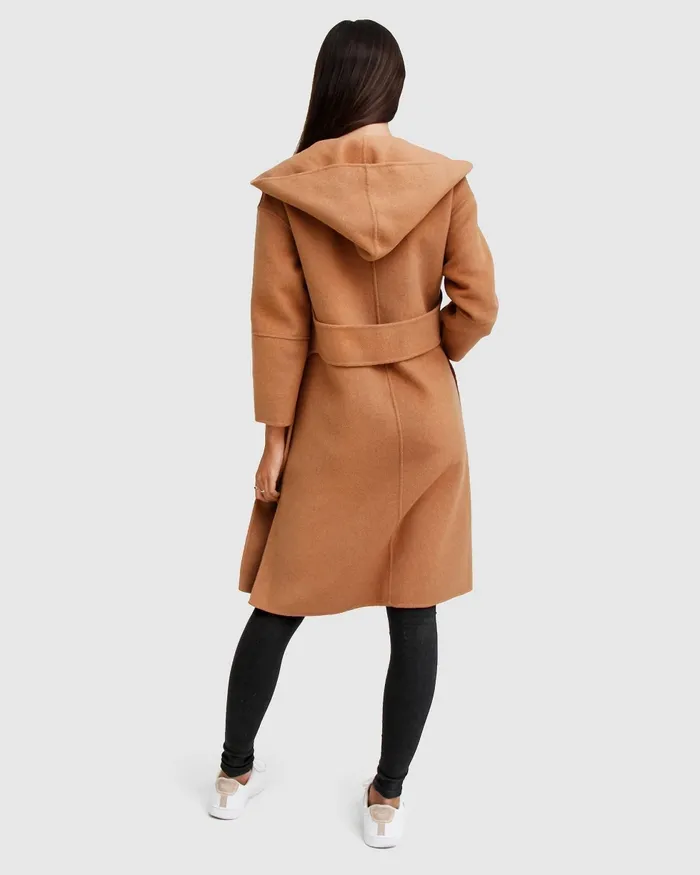 Belle and Bloom Coats and Jackets Women Walk This Way Wool Blend Oversized Coat 8211 Camel