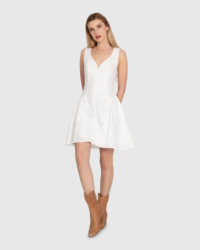 Belle and Bloom Dresses Women Little Lies Mini Dress 8211 White