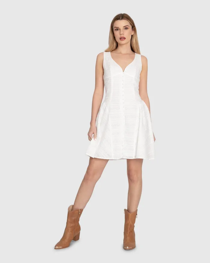 Belle and Bloom Dresses Women Little Lies Mini Dress 8211 White