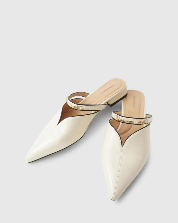 Belle and Bloom Magic Hour Ballet Slide 8211 Off White Patent Women Shoes