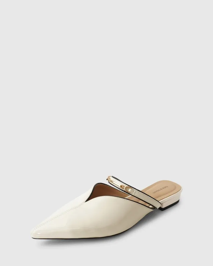 Belle and Bloom Magic Hour Ballet Slide 8211 Off White Patent Women Shoes