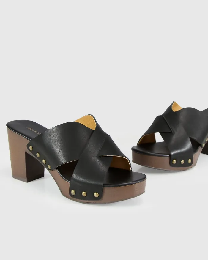 Belle and Bloom Shoes Women Midtown Clog Mule 8211 BlackChocolate
