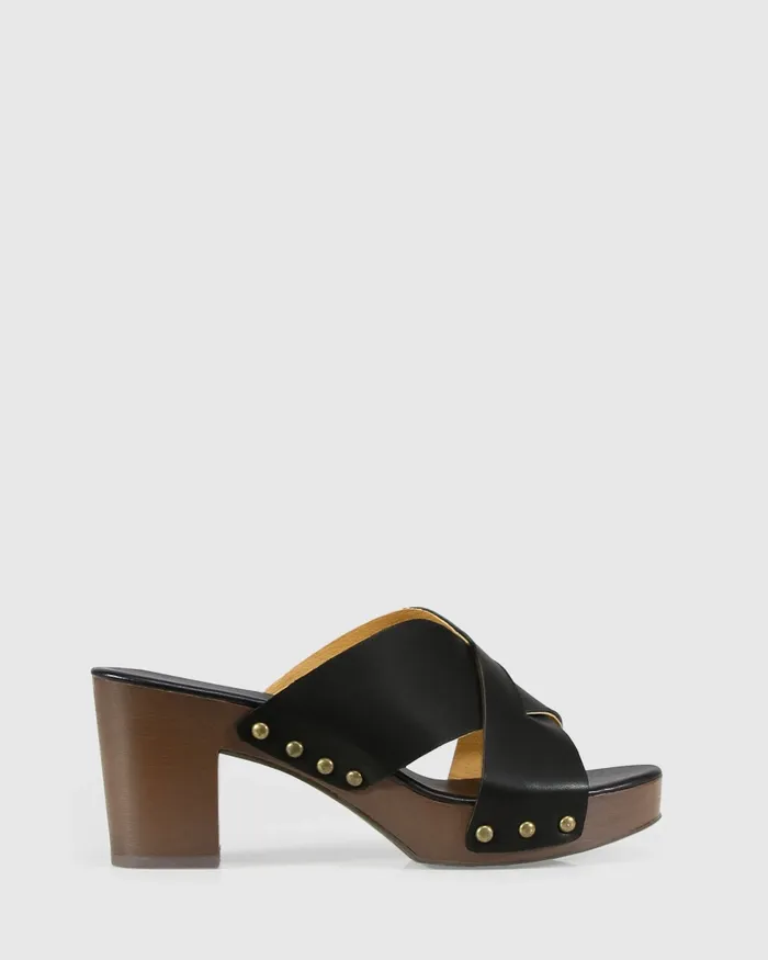 Belle and Bloom Shoes Women Midtown Clog Mule 8211 BlackChocolate