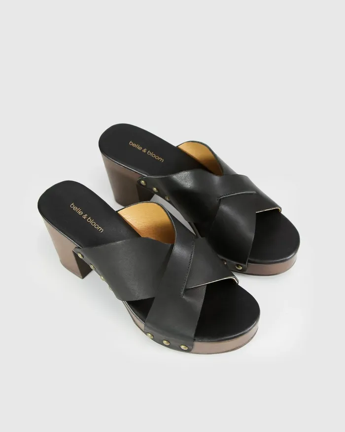 Belle and Bloom Shoes Women Midtown Clog Mule 8211 BlackChocolate