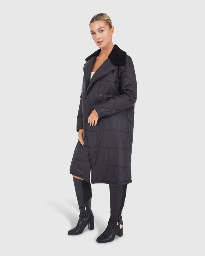 Belle and Bloom Walk Me Home Convertible Coat 8211 Black Women Coats and Jackets