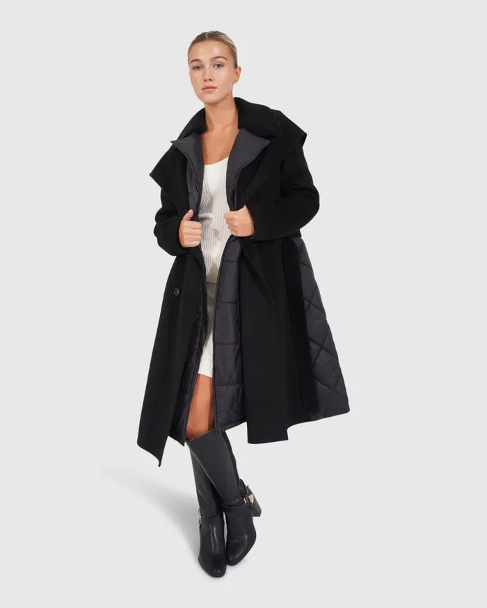 Belle and Bloom Walk Me Home Convertible Coat 8211 Black Women Coats and Jackets
