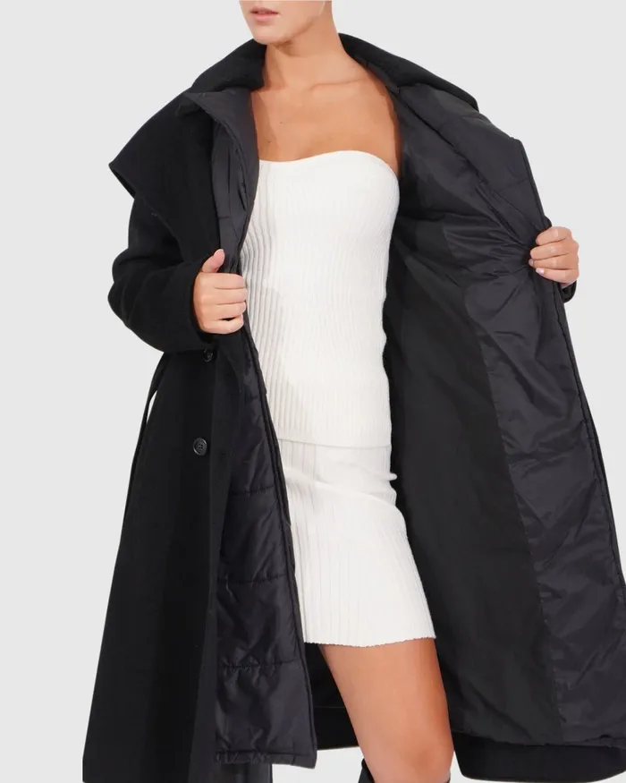 Belle and Bloom Walk Me Home Convertible Coat 8211 Black Women Coats and Jackets