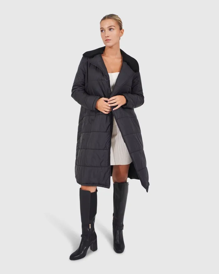 Belle and Bloom Walk Me Home Convertible Coat 8211 Black Women Coats and Jackets
