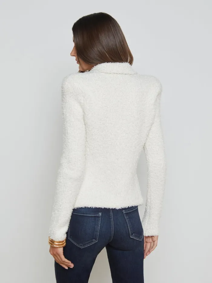 Bethany Knit Blazer Ivorygold Women L039Agence Blazers and Jackets