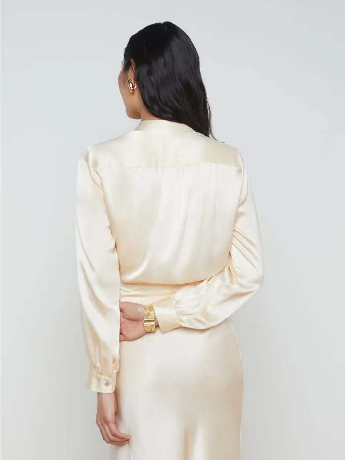 Bianca Silk Blouse Pearl Women L039Agence Blouses and Tops