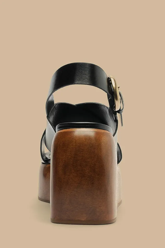Black Cross Flower Wedge Sandal Women FARM Rio Sandals