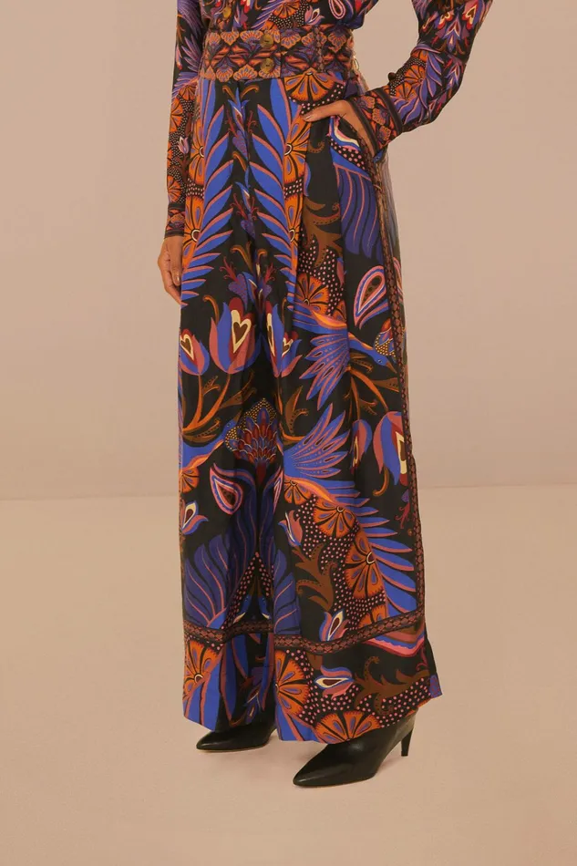 Black Heart Forest Lenzing Ecovero Viscose Wide Pants Women FARM Rio Pants