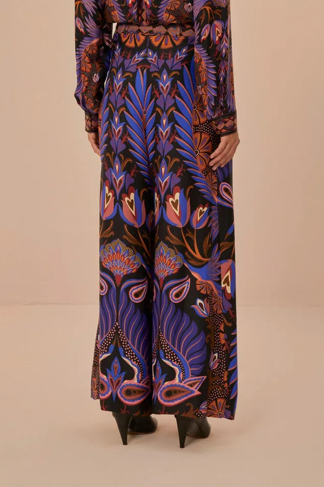 Black Heart Forest Lenzing Ecovero Viscose Wide Pants Women FARM Rio Pants