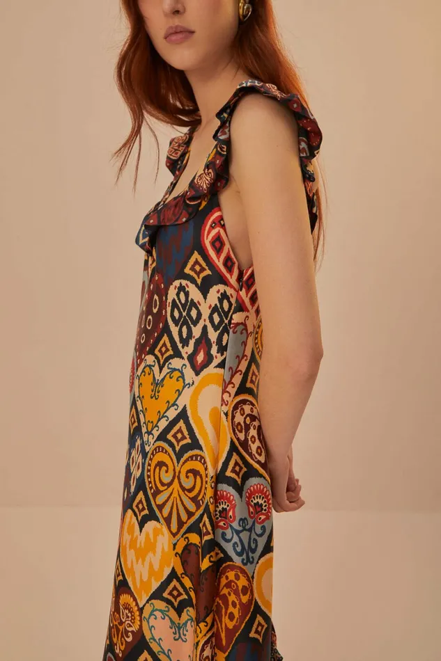 Black Hearts Ikat Lenzing Ecovero Viscose Maxi Dress Women FARM Rio Maxi Dresses Black Hearts Ikat Lenzing Ecovero Viscose Maxi Dress Women FARM Rio Maxi Dresses