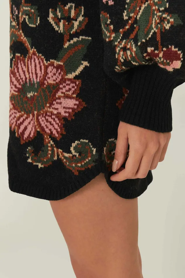 Black Ravenala Knit Mini Dress Women FARM Rio Mini Dresses Black Ravenala Knit Mini Dress Women FARM Rio Mini Dresses