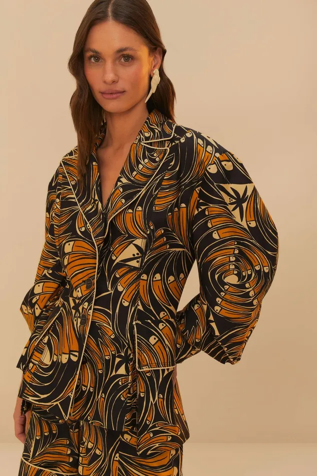 Black Toucans Spirals Blazer Women FARM Rio Blazers