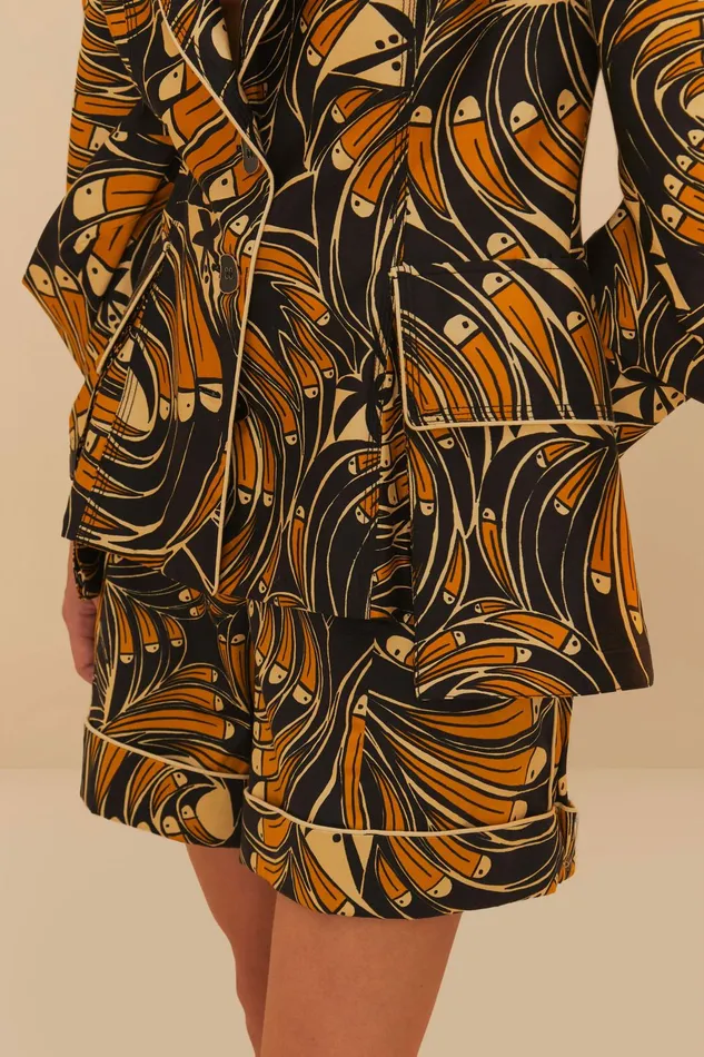 Black Toucans Spirals Blazer Women FARM Rio Blazers Black Toucans Spirals Blazer Women FARM Rio Blazers