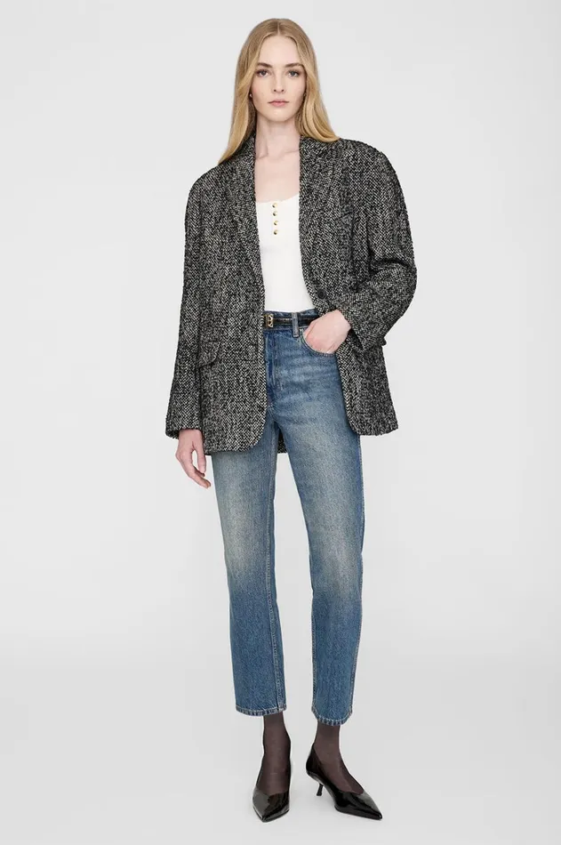 Blazers Women ANINE BING Quinn Blazer 8211 Salt And Pepper